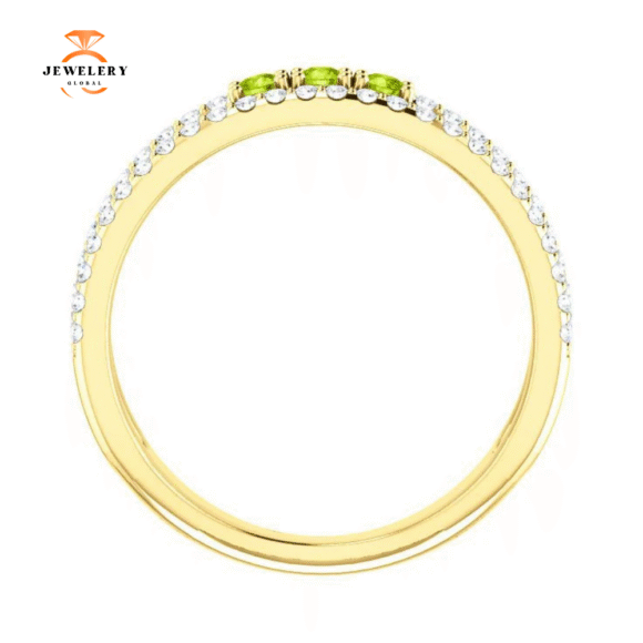 14KT GOLD .15 CTW PERIDOT & .25 CTW DIAMOND ACCENT NEGATIVE SPACE RING - Image 7