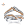 14KT GOLD 5/8 CTW DIAMOND 2 ROW CROSSOVER INSERT BAND