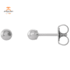 14KT White Gold 3MM Ball Earrings