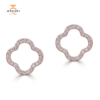 14KT GOLD .16 CTW DIAMOND OPEN CLOVER EARRINGS