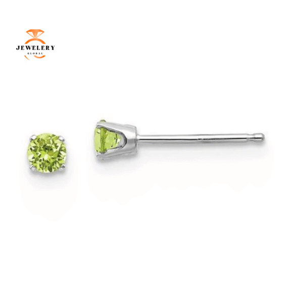 14KT GOLD 1/4 CTW ROUND PERIDOT EARRINGS