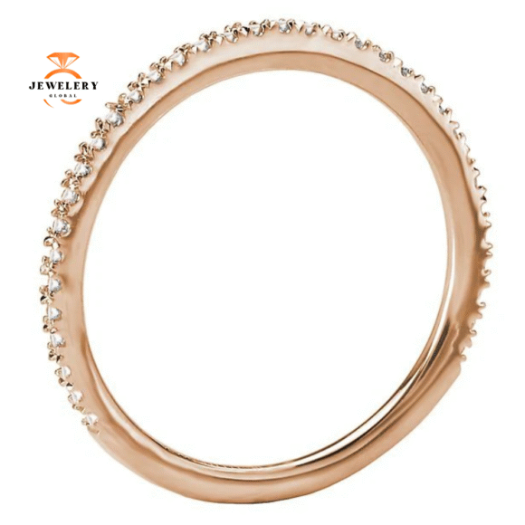 14KT GOLD 1/7 CTW DIAMOND 35 STONE CURVED BAND - Image 5