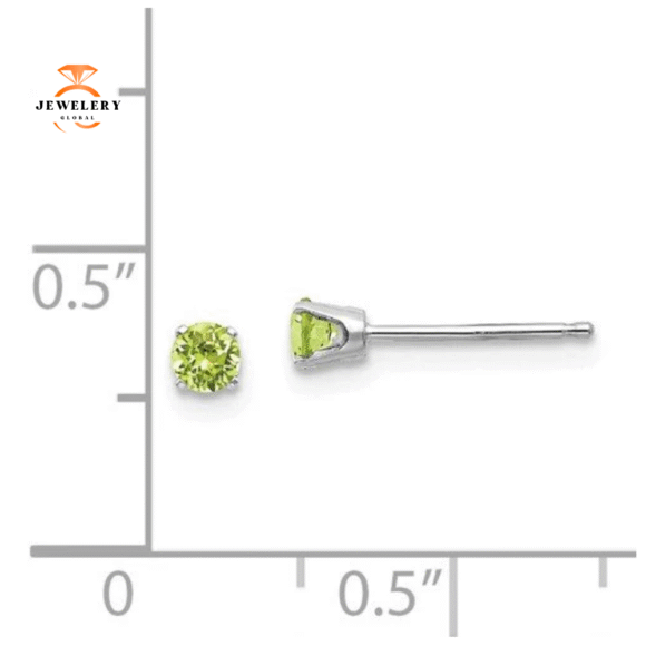 14KT GOLD 1/4 CTW ROUND PERIDOT EARRINGS - Image 2