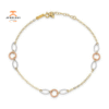 14KT Tri-Color Circle & Oval Anklet