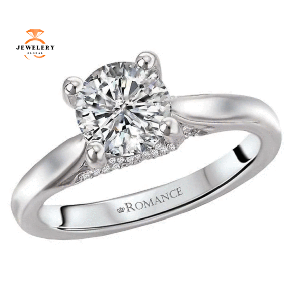 14KT GOLD 1/7 CTW DIAMOND TRELLIS SOLITAIRE SETTING FOR 1-1.25 CT ROUND