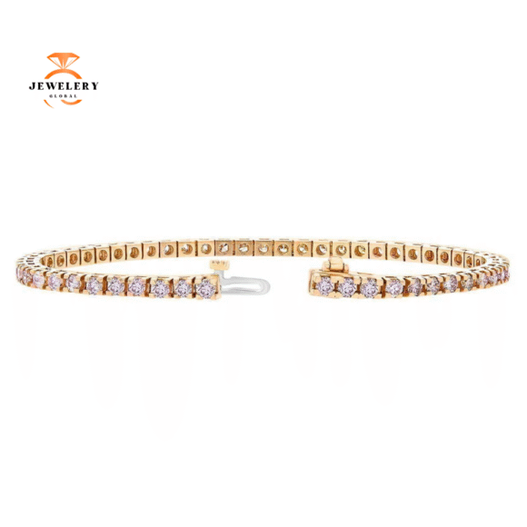 14KT ROSE GOLD 4.06CTW DIAMOND TENNIS BRACELET - Image 3