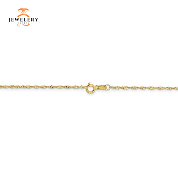 10KT YELLOW GOLD 1.10MM SINGAPORE ANKLET - Image 4