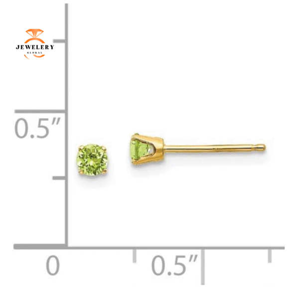 14KT GOLD 1/4 CTW ROUND PERIDOT EARRINGS - Image 4