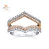 14KT GOLD 5/8 CTW DIAMOND DOUBLE V INSET BAND