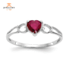10KT GOLD HEART RUBY BIRTHSTONE RING