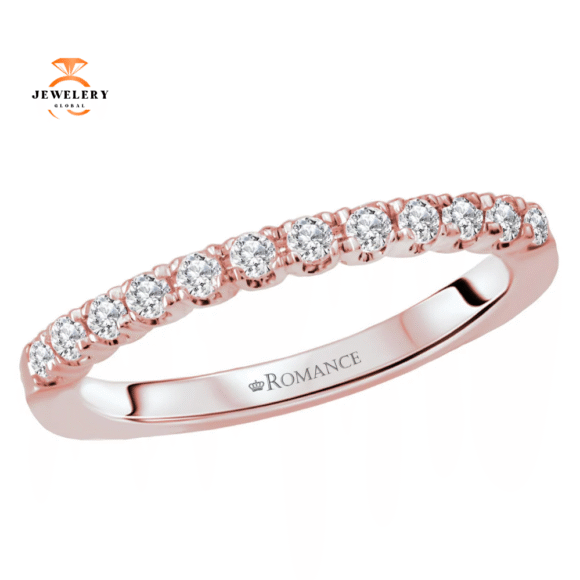 14KT GOLD 1/4 CTW ROUND DIAMOND 12 STONE BAND - Image 3
