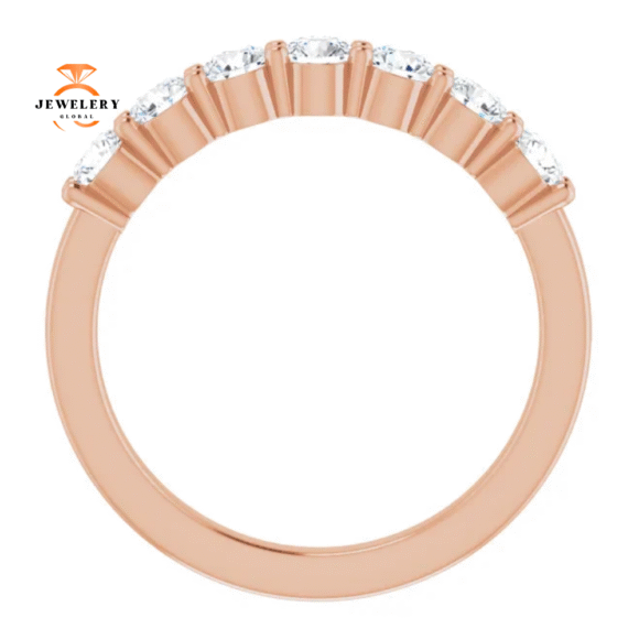 14KT Gold 3/4 CTW Round Diamond 7 Stone Band - Image 2