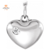 14KT WHITE GOLD .05 CT DIAMOND HEART PENDANT