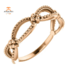 14KT GOLD BEADED STACKABLE TWIST RING
