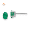 14KT GOLD OVAL EMERALD EARRINGS