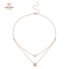 14KT GOLD 0.14 CTW DIAMOND PAVE SUN & STAR NECKLACE