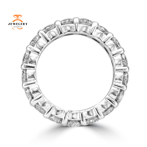14KT WHITE GOLD 4.00 CTW ROUND DIAMOND ETENITY BAND - Image 3