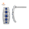 14KT WHITE GOLD 0.52 CTW SAPPHIRE & 0.28 CTW DIAMOND FANCY EARRINGS