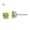 14KT WHITE GOLD 1 1/2 CTW SQUARE PERIDOT EARRINGS