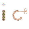 14KT GOLD 1.26 CTW PERIDOT J HOOP EARRINGS