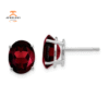 14KT WHITE GOLD 4.20 CTW OVAL GARNET STUD EARRINGS