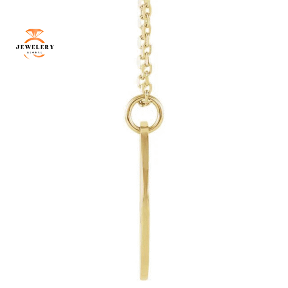 14KT GOLD PIERCED HEART ENGRAVABLE DISC 16-18" NECKLACE - Image 6