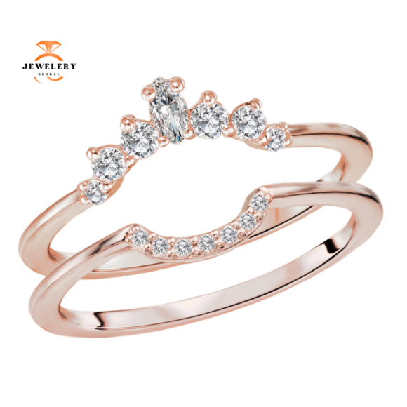 14KT Gold 1/4 CTW Diamond Curved Nesting Band - Image 3