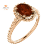 14KT GOLD 2.00 CARAT OVAL GARNET RING