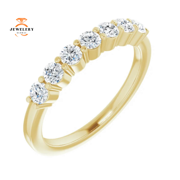 14KT Gold 1/2 CTW Round Diamond 7 Stone Band