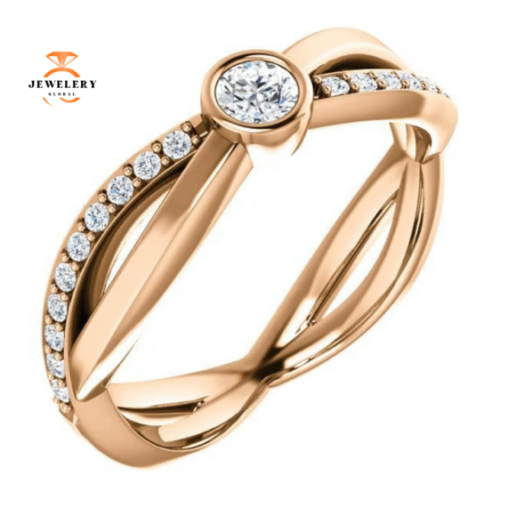 14KT GOLD 1/3 CTW DIAMOOND INFINITY INSPIRED RING