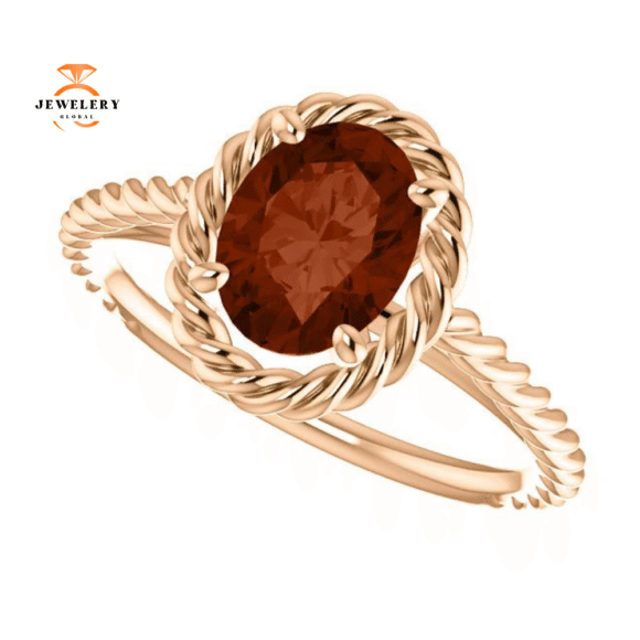 14KT GOLD 2.00 CARAT OVAL GARNET RING - Image 2