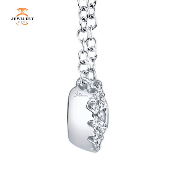 14KT GOLD 0.14 CTW DIAMOND ROUND HALO NECKLACE - Image 2
