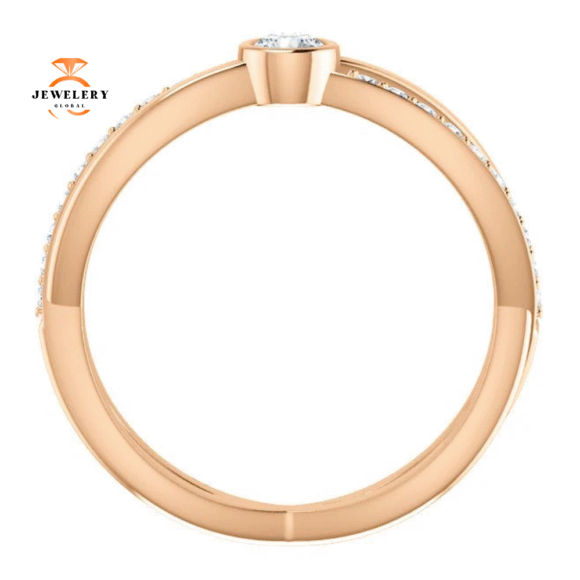 14KT GOLD 1/3 CTW DIAMOOND INFINITY INSPIRED RING - Image 2