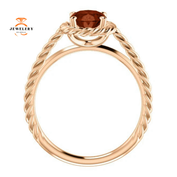 14KT GOLD 2.00 CARAT OVAL GARNET RING - Image 3