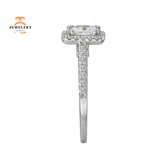 14KT WHITE GOLD 1 1/3 CTW DIAMOND SQUARE HALO RING - Image 3