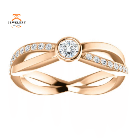 14KT GOLD 1/3 CTW DIAMOOND INFINITY INSPIRED RING - Image 3