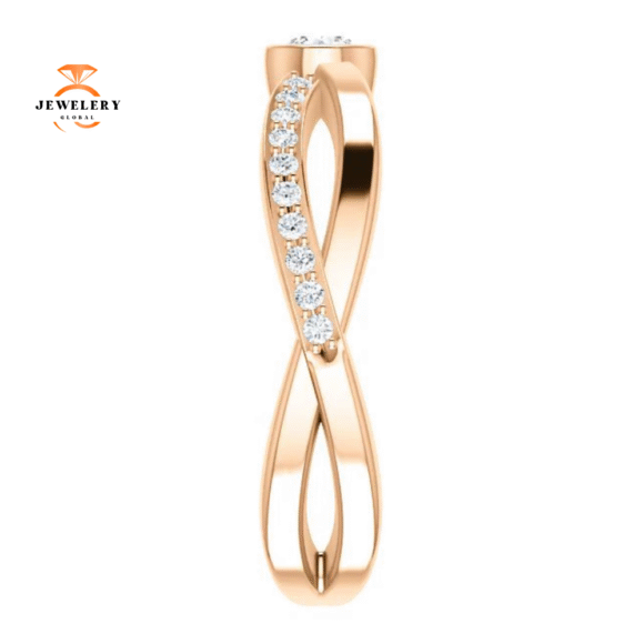 14KT GOLD 1/3 CTW DIAMOOND INFINITY INSPIRED RING - Image 4
