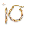 14KT Tri-Color Twisted Hoop Earrings