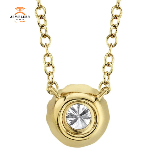 14KT GOLD 0.14 CTW DIAMOND ROUND HALO NECKLACE - Image 9
