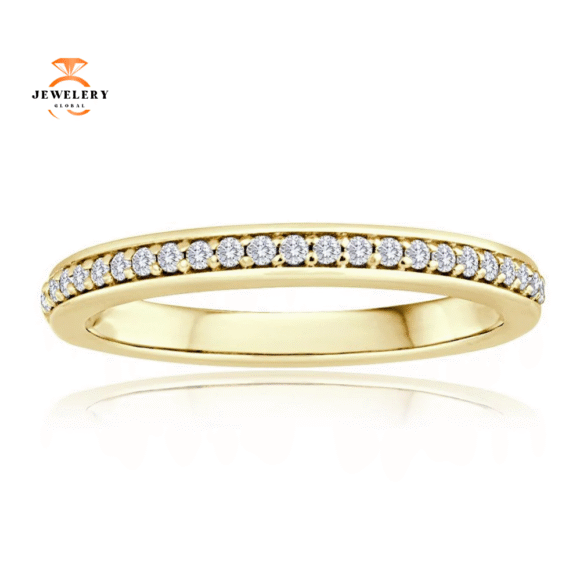 14KT Gold 1/10 CTW Round Diamond 25 Stone Band - Image 2
