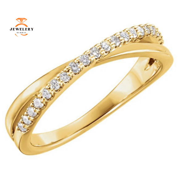 14KT Gold 1/5 CTW Diamond Criss-Cross Ring - Image 5