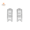 14KT WHITE GOLD 0.17 CTW DIAMOND 2 ROW J HOOP EARRINGS