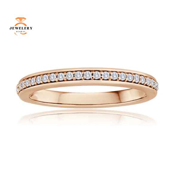 14KT Gold 1/10 CTW Round Diamond 25 Stone Band - Image 3