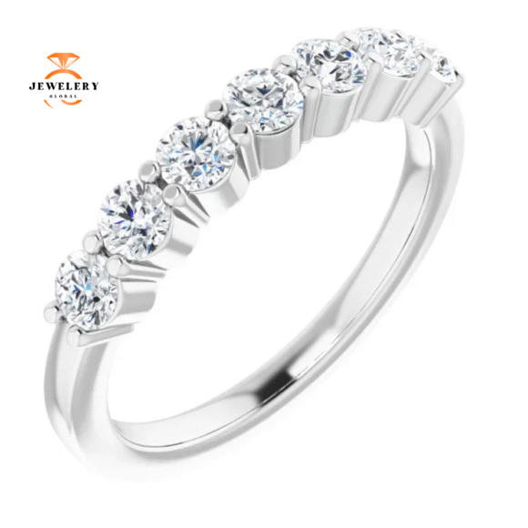 14KT Gold 3/4 CTW Round Diamond 7 Stone Band - Image 4