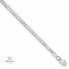 14KT WHITE GOLD 2.75MM FLAT FIGARO ANKLET