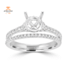 14KT White Gold .47 CTW Bridal Set For .50 CT Round Diamond