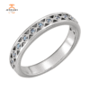 14KT GOLD 0.13 CTW ROUND AQUAMARINE STACKABLE RING