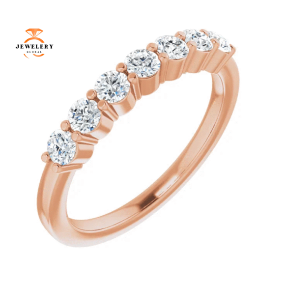 14KT Gold 1/2 CTW Round Diamond 7 Stone Band - Image 7