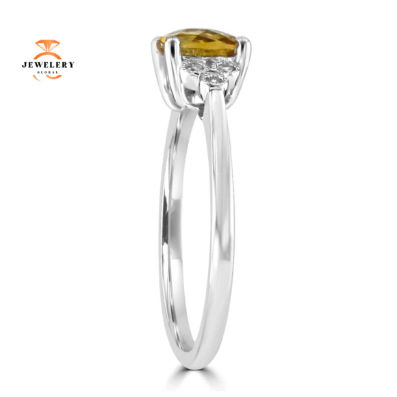 14KT WHITE GOLD 1 1/4 CT CITRINE & .049 CTW DIAMOND RING - Image 3