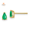 14KT GOLD 0.40 CTW PEAR SHAPE EMERALD EARRINGS